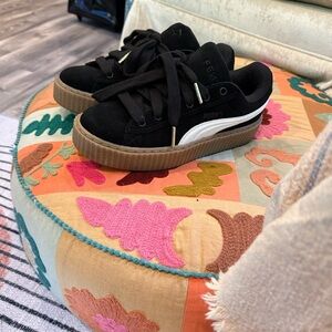 Fenti X Puma Black and White Athletic Shoes with TAN Gum Sole SIZE 9